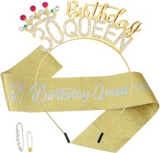 30th Gold Birthday Queen Sash