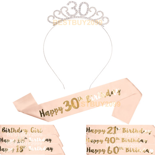 Happy birthday sash tiara - tiara, set