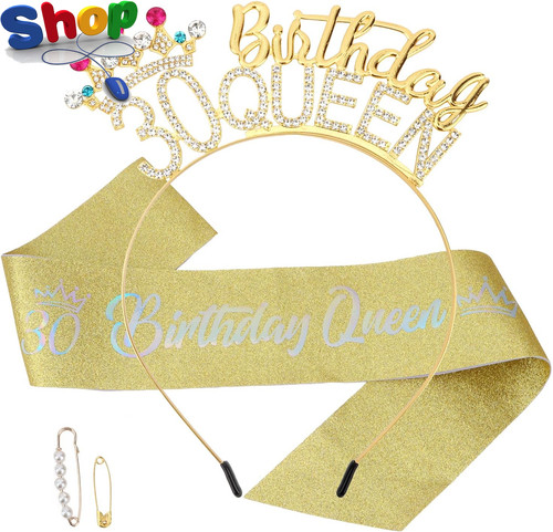 30th gold birthday queen - gold,