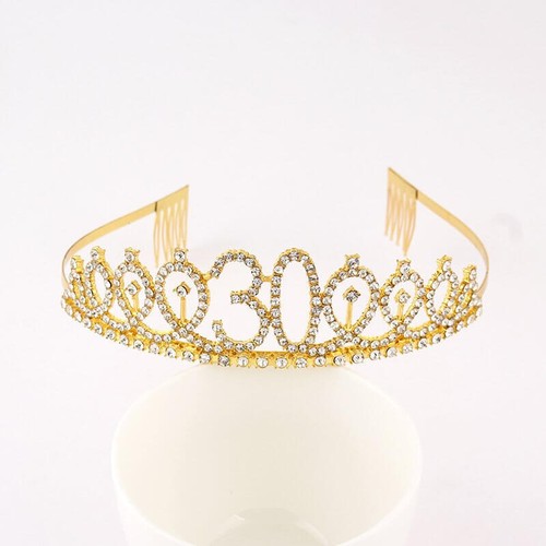 Gold metal rhinestone happy - metal,