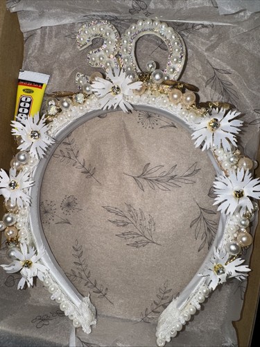 30th birthday headband pearl - headband,